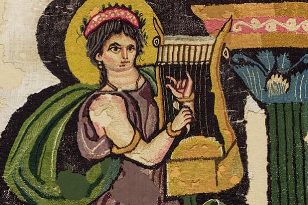 Kithara Player, part of a wall hanging, Egypt, 4th–5th century ©Abegg-Stiftung, CH-3132 Riggisberg (photo: Christoph von Viràg)